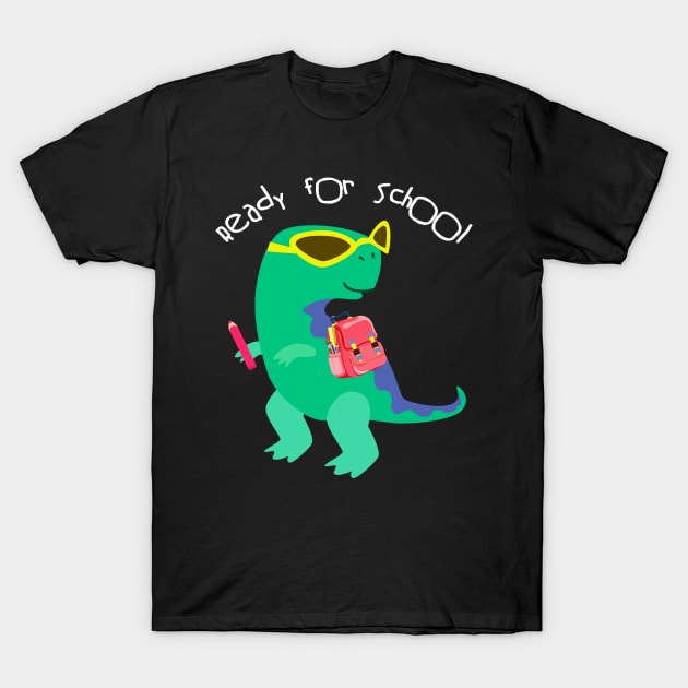Ready for School T Rex Kindergarten T-Shirt by LemoBoy